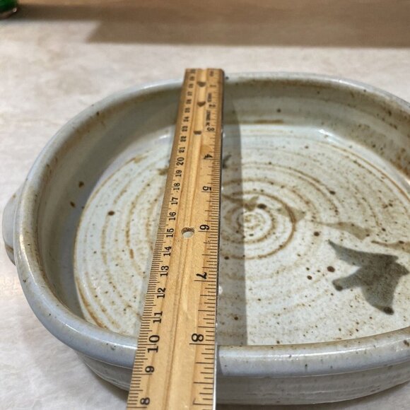 Vintage 90s Handmade Ovenware Decorative Art Pottery, Barbados, Signed - Picture 10 of 11